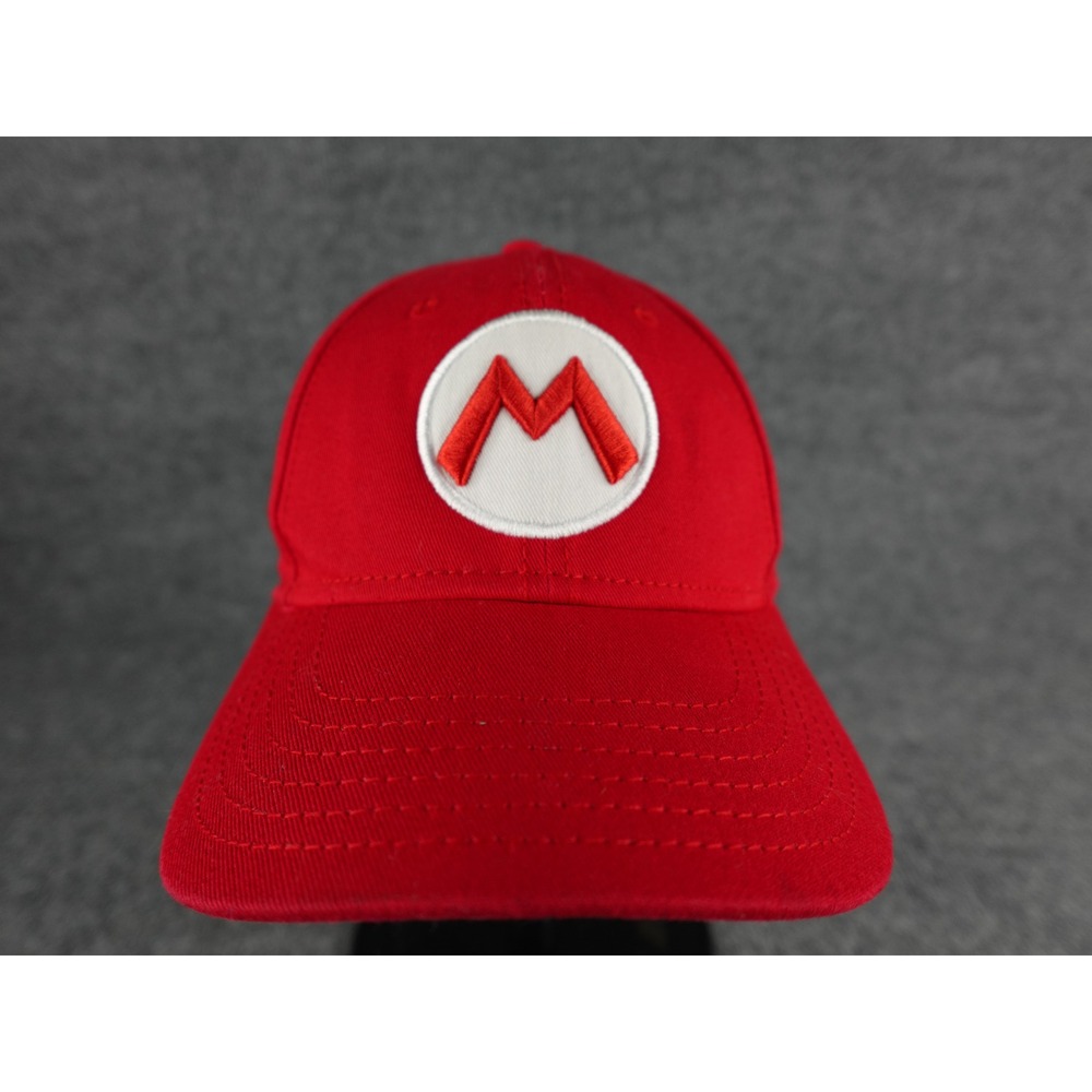Super Mario Red Baseball Cap Youth OSFM "M" Logo "Super Mario"‎ Embroidery